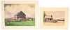 Wayne Lambert Davis, (American, 1906-1988) Barns in Pennsylvania, Watercolors