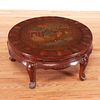 Chinese carved lacquer round low table