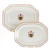 (2) Chinese Export Armorial nesting platters