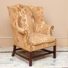 George III mahogany wing chair