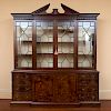 Chippendale mahogany breakfront bookcase