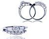 Decadence Sterling SIlver 5.25mm Round Cut Wedding Set With Baguette size 7
