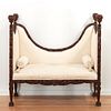 Victorian carved mahogany high back settee