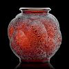 LALIQUE Rare "Tortues" vase, amber glass