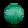 LALIQUE "Formose" vase, green glass