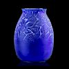 LALIQUE "Borromée" vase, blue violet glass