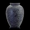 LALIQUE "Martin-Pêcheurs" vase, black glass