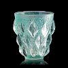 LALIQUE "Rampillon" vase, clear w/ green patina