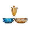 TIFFANY STUDIOS Favrile glass bowls and vase