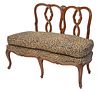 Italian Rococo Style Mahogany and Leopard Print Upholstered Settee