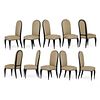 DOMINIQUE Ten tall-back dining chairs