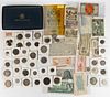 ASSORTED SILVER AND OTHER WORLD COINS / CURRENCY, UNCOUNTED LOT