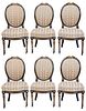 Set of Six Napoleon III Ebonized and Parcel Gilt Side Chairs