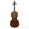 German Violin, Hopf Family, 19th Century, branded internally *HOPF* and below the back button HOPF, also branded internally F