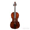 French Violin, Mirecourt, branded internally AUDINOT., length of back 369 mm.