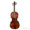 German Violin, labeled Joh. Bapt. Schweitzer/Appam. (Germany)., length of back 360 mm.
