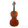 Violin, labeled Karl Friedr. Mages/Stüttgart - Anno 1950, length of back 360 mm.