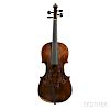 Violin, Bohemian School, c. 1780, labeled Fait par le noble de Tempis/Lieut: de Lacy a Ollmütz 78J, length of back 355 mm, w