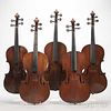 Five Violins, length of back 359, 361, 361, 360, and 358 mm.