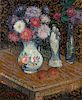* Gustave Loiseau, (French, 1865 - 1935), Vase de fleurs et statuettes, 1908