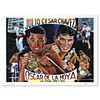 Teague, "Julio Cesar Chavez vs Oscar De La Hoya" Limited Edition Lithograph, Numbered and Hand Signed with Letter of Authenticity