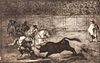 Francisco de Goya (Spanish, 1746-1828)      Un Caballero en Plaza Quebrando un Rejoncillo con Ayuda de un Chulo
