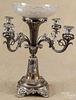 English silver plated epergne, 21 1/4'' h.