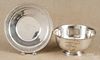 Sterling silver bowl, 4 1/4'' h., 8'' dia., and plate, 9 3/8'' dia., 19.2 ozt.