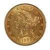 1908 GOLD $5 HALF EAGLE LIBERTY HEAD