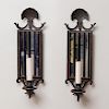 Pair of George II Style Mirrored Glass and Painted Tôle Single-Light Wall Sconces