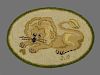 Needlework Oval Rug Worked with a Lion