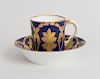 Cobalt-Glazed Coffee Can and Saucer