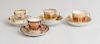 Four English Porcelain Teacups and Saucers