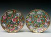 Pair Chinese famille rose porcelain plates