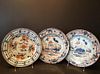 ANTIQUE Chinese 3 Imari Plates, 17th - 18th century. 9" diameter. One with staples repairs, other two are fine. Excellent dec