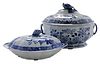 Chinese Blue/White Porcelain Tureen and Covered Vegetable Dish