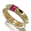 TIFFANY & CO. VINTAGE RUBY 18K YELLOW GOLD BAND RING
