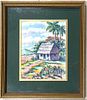Framed Mixed Media on paper signed Armando Roblan (Cuban 1913- 2013) 