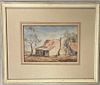 Framed Watercolor on Paper signed Dennis J smith and dated 1976, Titled Old Houses