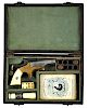 Brown Southerner single shot pistol, .41 RF caliber, with ivory grips and a 2 1/2'' barrel, in a
