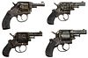 Four revolvers, to include an American double action six shot, .32 RF caliber, with 2'' round barre