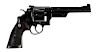 Smith and Wesson model 23 revolver, .38 special caliber, with a blued finish, walnut grips, with 6
