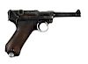 WWII S-42 German Luger semi-automatic pistol, 9 mm, with walnut grips, the back strap stamped N