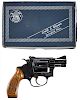 Smith & Wesson model 34-1 six-shot revolver kit gun, .22 caliber, blued with walnut grips and a 2''