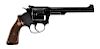 Smith & Wesson model 17 six shot revolver, .22 LR caliber, with a blued finish, walnut grips, and