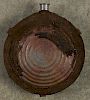 Civil War bulls eye canteen with pewter spout, inscribed J. Hall Rohrman, 9'' h.