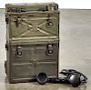 WW II US Army Signal Corps radio receiver and transmitter BC-1000 backpack, 17'' h.