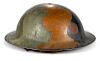 WW I US Army camouflage 6th Infantry Division doughboy Brodie helmet, with painted red six point s