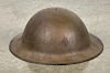 WW I US Army 5th Infantry Division doughboy Brodie helmet, with painted red diamond, the rim illeg