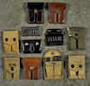 Group of WW I and WW II 1911 magazines canvas and leather cases, to include six 1911 magazines, to